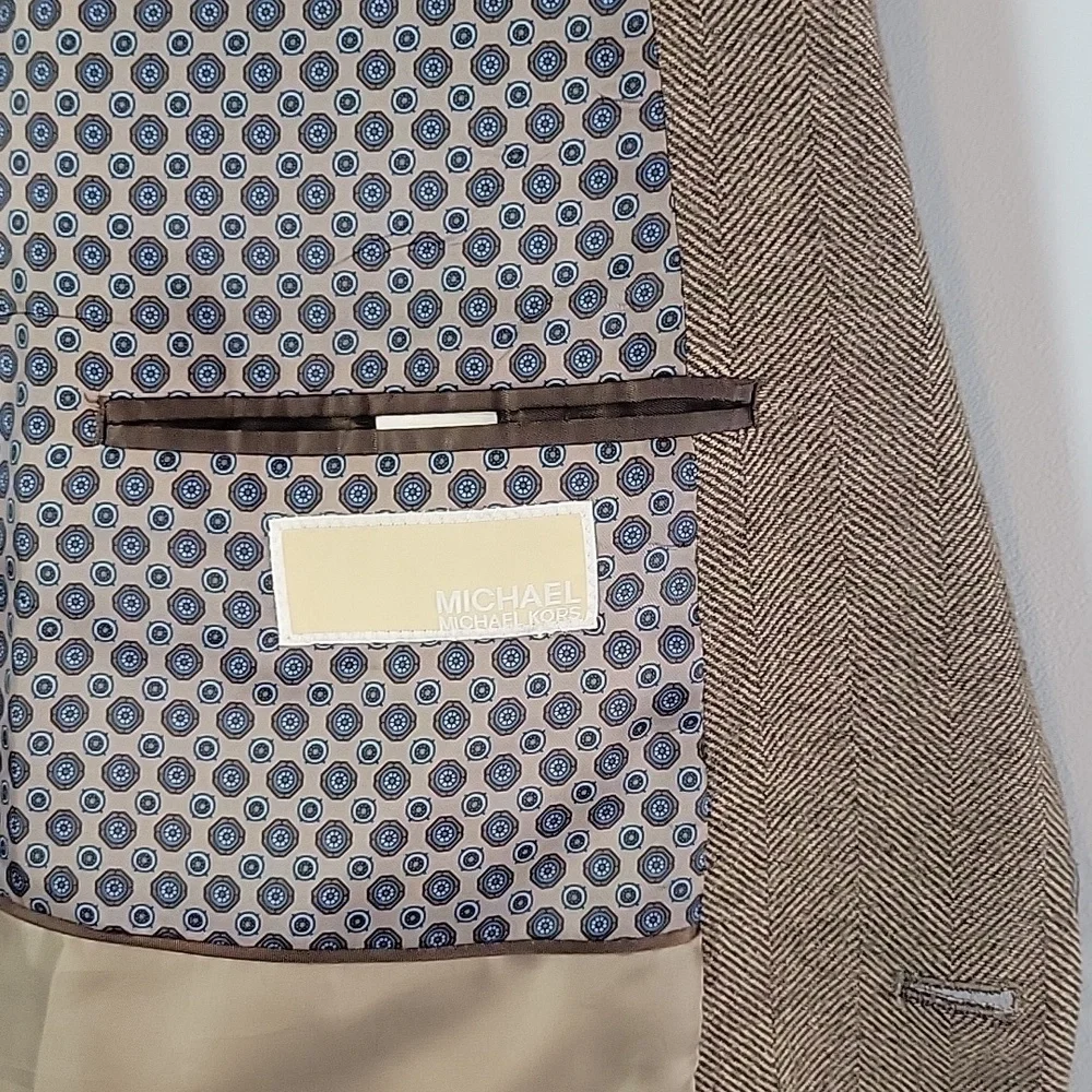 Michael Kors brown wool cashmere sport coat men's 48L
